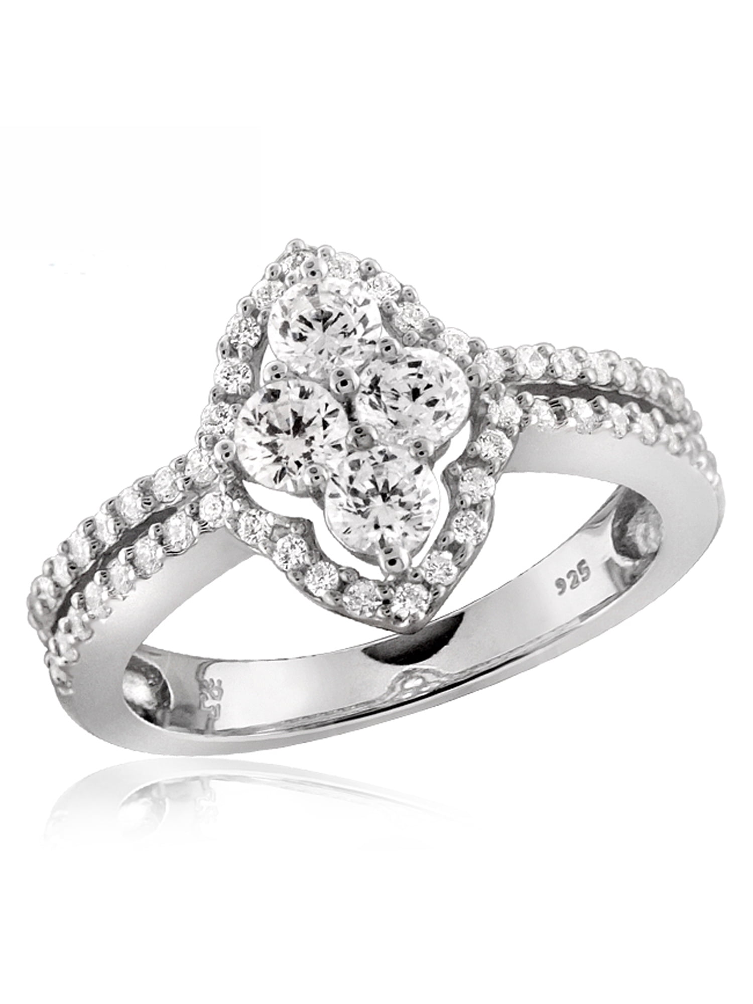 0.925 Sterling Silver 2.00 Carat White Cubic Zirconia Ring for Women | Cubic Zirconias for Everyday Womens Wear