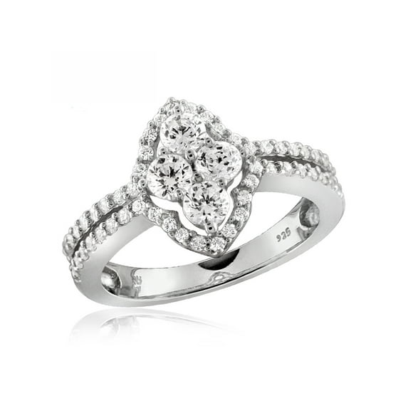 Diamonice 0.925 Sterling Silver 2.00 Carat White Cubic Zirconia Ring for Women | Cubic Zirconias for Everyday Womens Wear