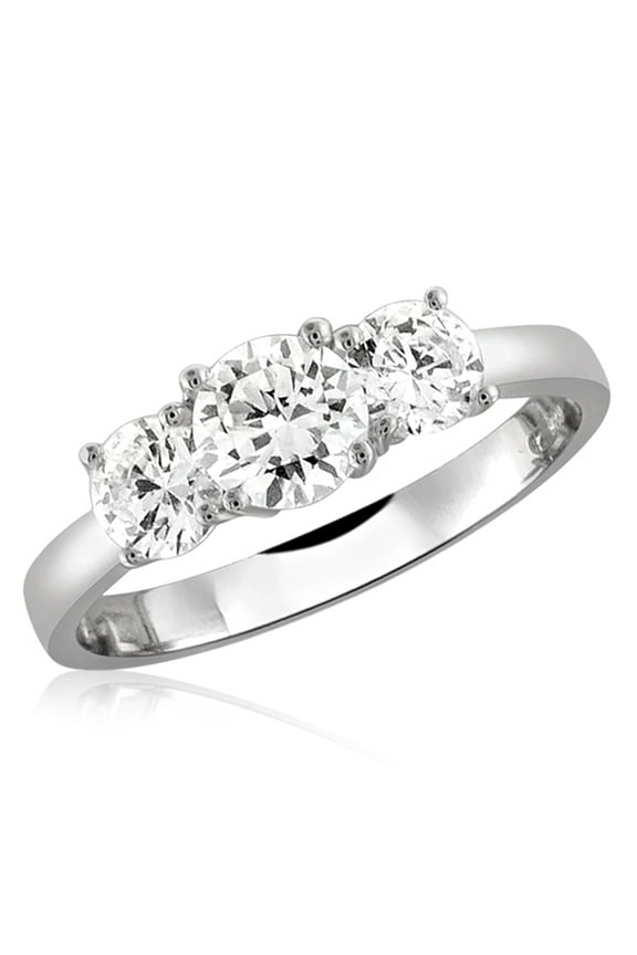 0.925 Sterling Silver 2.25 Carat White Cubic Zirconia Ring for Women | Cubic Zirconias for Everyday Womens Wear