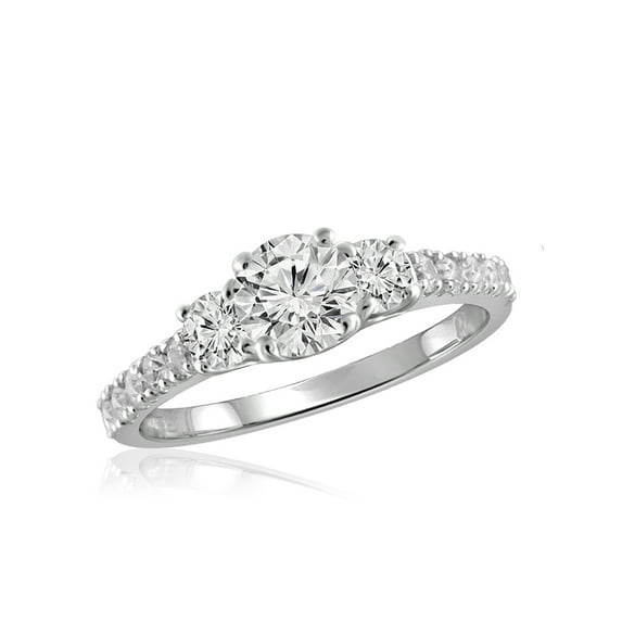 Diamonice 0.925 Sterling Silver 2.25 Carat White Cubic Zirconia Ring for Women | Cubic Zirconias for Everyday Womens Wear