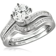 JEWELERSCLUB Diamonice 0.925 Sterling Silver 2.30 Carat White Cubic Zirconia Ring for Women | Cubic Zirconias for Everyday Womens Wear