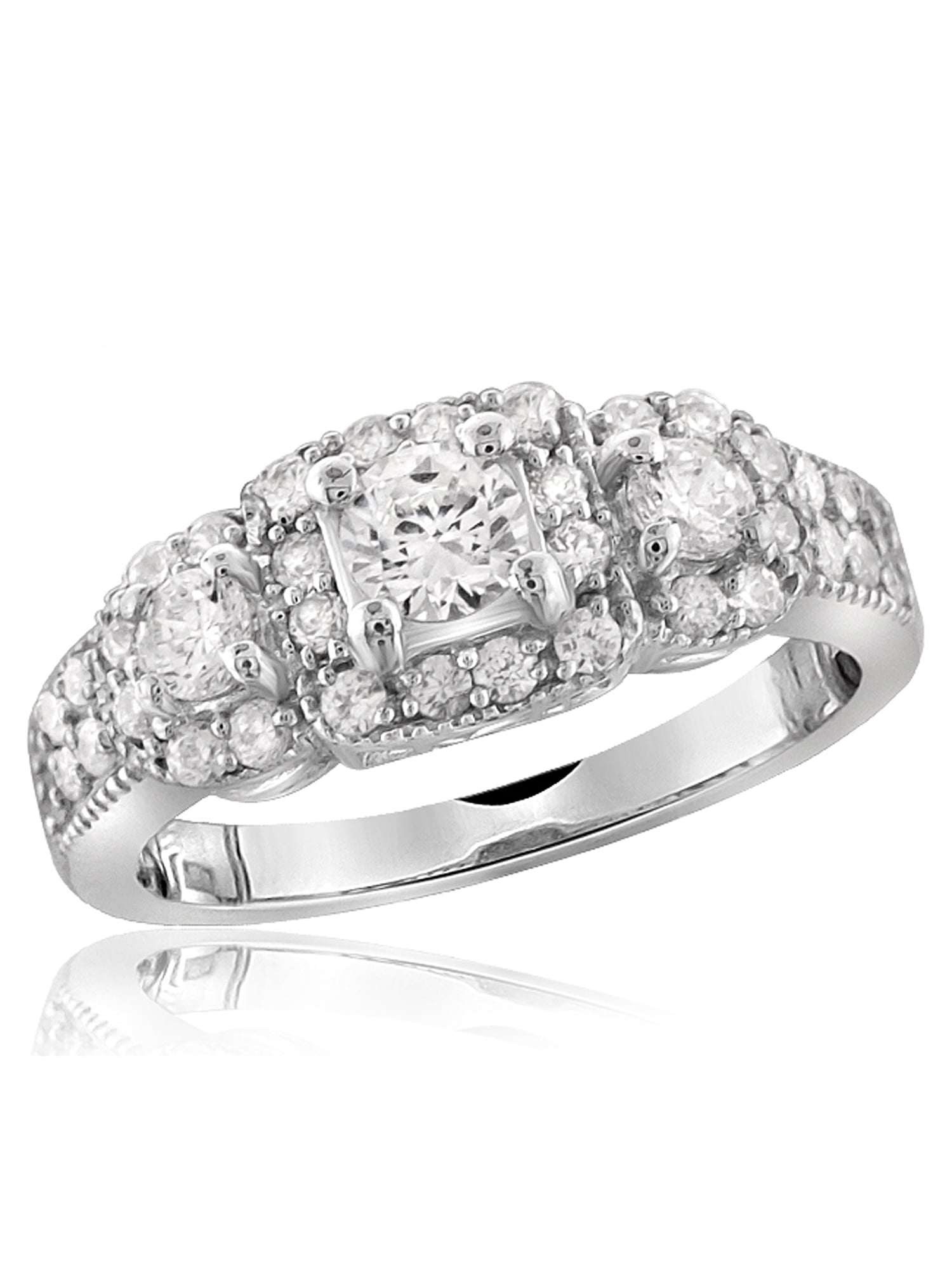 Diamonice 0.925 Sterling Silver 2.50 Carat White Cubic Zirconia Ring for Women | Cubic Zirconias for Everyday Womens Wear