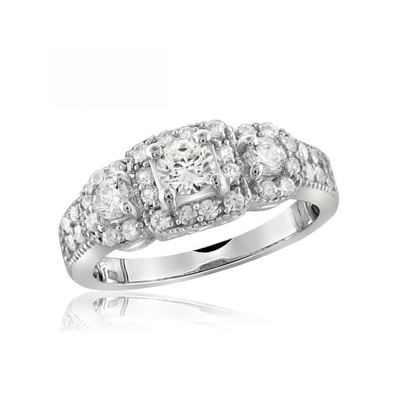 Diamonice 0.925 Sterling Silver 2.50 Carat White Cubic Zirconia Ring for Women | Cubic Zirconias for Everyday Womens Wear