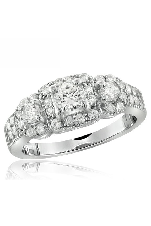 0.925 Sterling Silver 2.50 Carat White Cubic Zirconia Ring for Women | Cubic Zirconias for Everyday Womens Wear