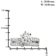 JEWELERSCLUB Diamonice 0.925 Sterling Silver 2.50 Carat White Cubic Zirconia Ring for Women | Cubic Zirconias for Everyday Womens Wear