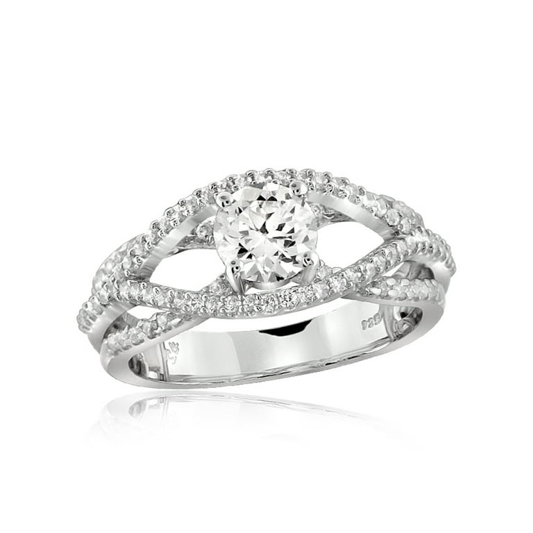 Sterling Silver White Ice Infinity Knot Diamond Ring Sterling Silver White Ice Infinity Knot Diamond Ring