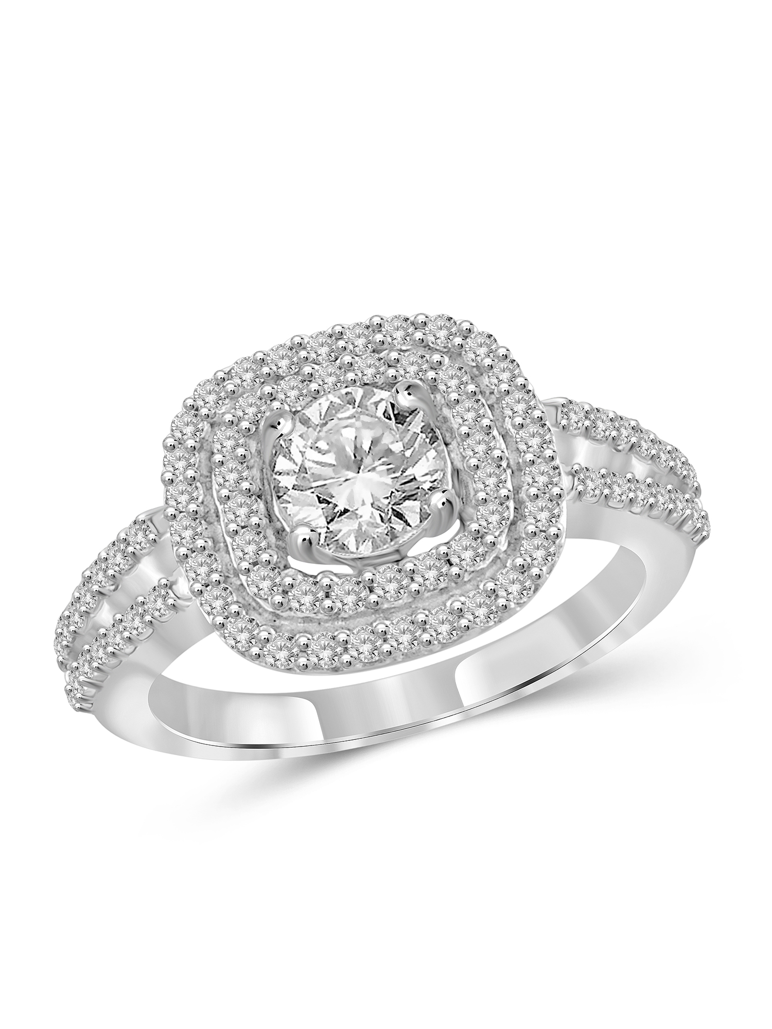 0.925 Sterling Silver 3.00 Carat White Cubic Zirconia Ring for Women | Cubic Zirconias for Everyday Womens Wear