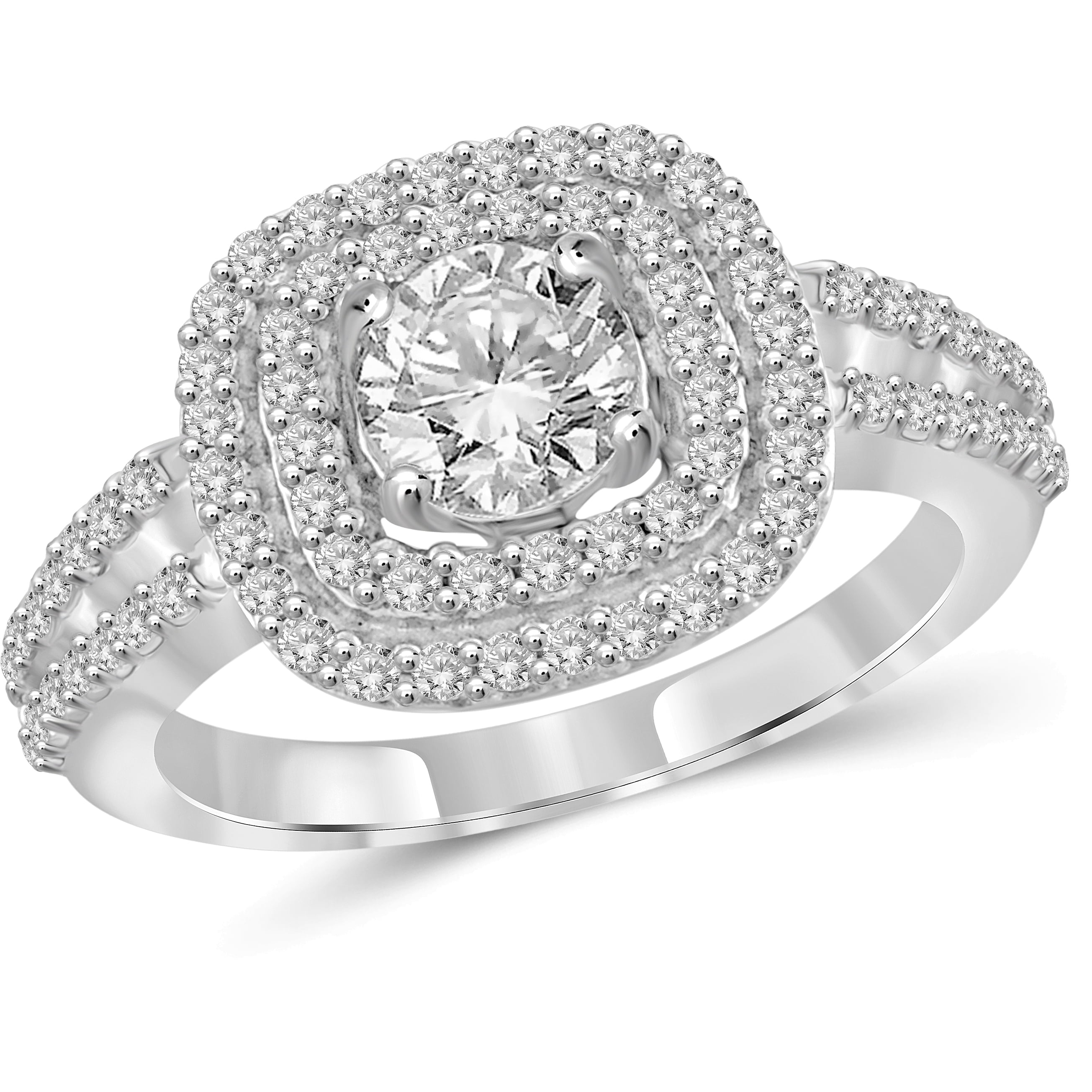 Diamonice 0.925 Sterling Silver 3.00 Carat White Cubic Zirconia Ring for Women | Cubic Zirconias for Everyday Womens Wear