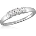thumbnail image 1 of Diamonice 3/4 Carat T.W. White Cubic Zirconia (AAA) Sterling Silver 3-Stone Ring, 1 of 4