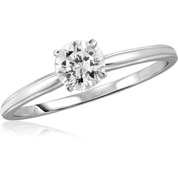 Diamonice 3/4 Carat T.W. White Cubic Zirconia (AAA) Sterling Silver Solitaire Ring