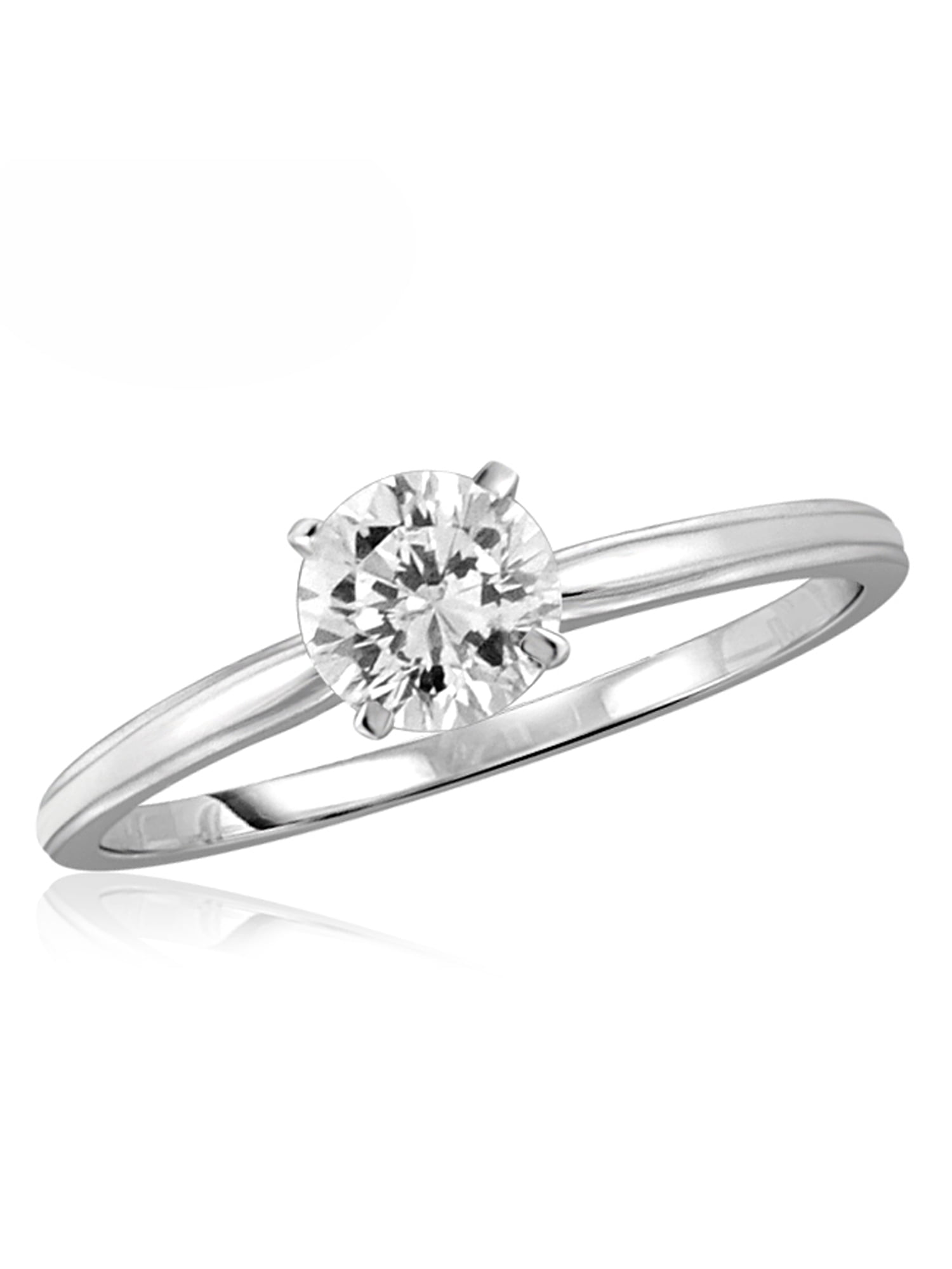 Diamonice White Cubic Zirconia Ring Birthstone Jewelry – 1.00 Carat White Cubic Zirconia Sterling Silver Ring – Cubic Zirconia Rings with Hypoallergenic Sterling Silver Band