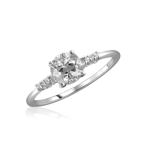 Diamonice White Cubic Zirconia Ring Birthstone Jewelry – 1.50 Carat White Cubic Zirconia Sterling Silver Ring – Cubic Zirconia Rings with Hypoallergenic Sterling Silver Band