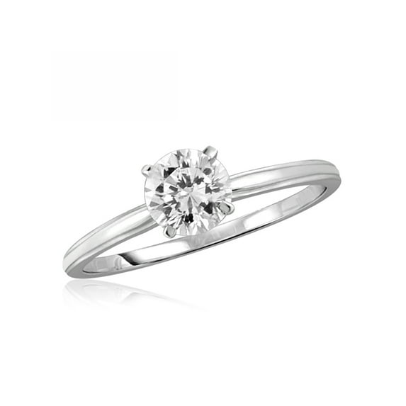 Diamonice White Cubic Zirconia Ring Birthstone Jewelry – 1.75 Carat White Cubic Zirconia Sterling Silver Ring – Cubic Zirconia Rings with Hypoallergenic Sterling Silver Band