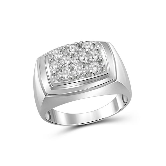 Diamonice White Cubic Zirconia Rings for Men – 2.00 CTW Genuine White Cubic Zirconia Ring for Men – Hypoallergenic Sterling Silver Ring – Cubic Zirconia Mens Statement Ring – Luxurious Gifts for Him