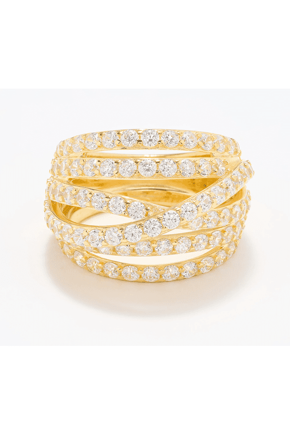 Italia Gold Clad Sterling Silver Multi Layer Ring Size 6