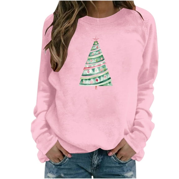 DianGeFu Hoodies for Women Plus Size Long 2024 Christmas Fashion Casual Save Up Under 50%(Pink,XXL)