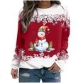 thumbnail image 1 of DianGeFu Hoodies for Women Plus Size Long Sleeve Print Round Neck Loose Tops Blouse Sweatshirts 2024 Christmas Fashion Casual(Red,S), 1 of 3