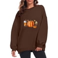thumbnail image 1 of DianGeFu Hoodies for Women Plus Size Print Loose Long Sleeve Blouse 2024 Halloween Fashion Trendy(Coffee,L), 1 of 5