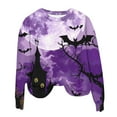 thumbnail image 1 of DianGeFu Hoodies for Womens Long Sleeve Print Round Neck 2024 Halloween New Trendy(Black,S), 1 of 3