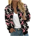 thumbnail image 1 of Spring Tops for Women!DianGeFu Womens Jackets Plus Size No Hood Fashion Casual,Women's Printed Cardigan Jacket Zippered Jacket Long Sleeved Casual Jacket Jacket,Pink,S, 1 of 5
