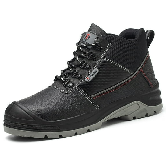 DianSen Men's Steel Toe Work Shoes Protective Slip Resistant Water Resistant All-in-One Design Ideal for Construction Factory Warehouse