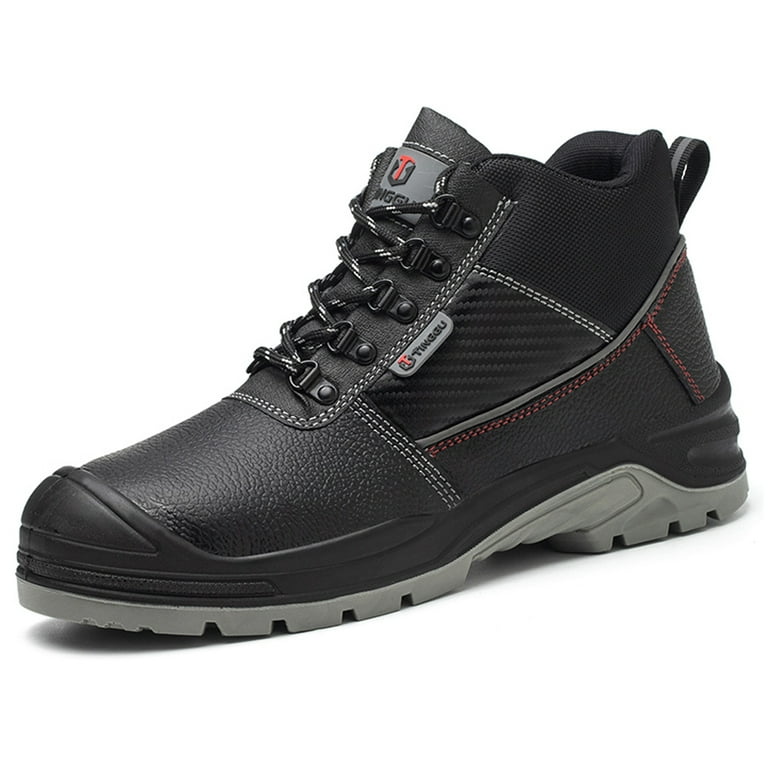 DianSen Men s Steel Toe Work Shoes Protective Slip Resistant Water Resistant All in One Design Ideal for Construction Factory Warehouse