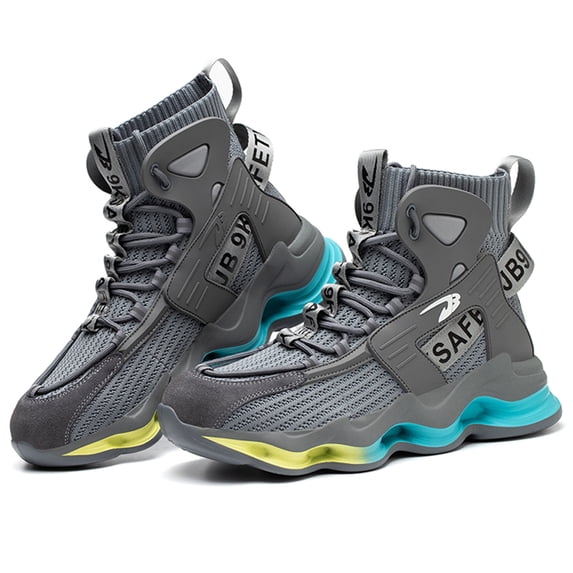DianSen Safety Shoes for Men Steel Toe Work Boots Flexible Fit for Working Slip Resistant Anti-Smash