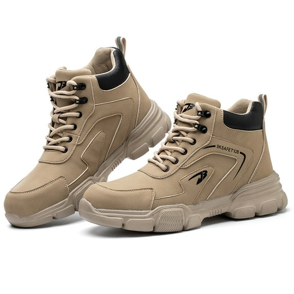 DianSen Work Shoes for Men Steel Toe Safety Shoes Anti-Smashing Water Resistant Puncture-Proof
