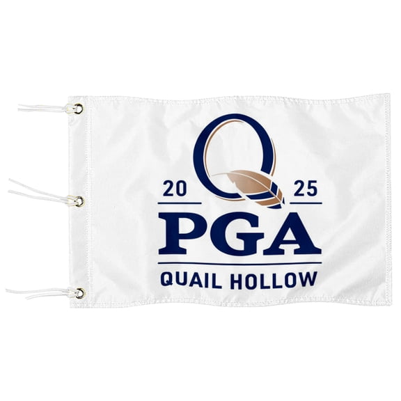 DianYu 2025 PGA Championship Quail Hollow Golf Pin Flag Practic Putting Green Golf Flag For Backyard Garden Miniature Pin Flag with Three Brass Grommets 12x18Inch
