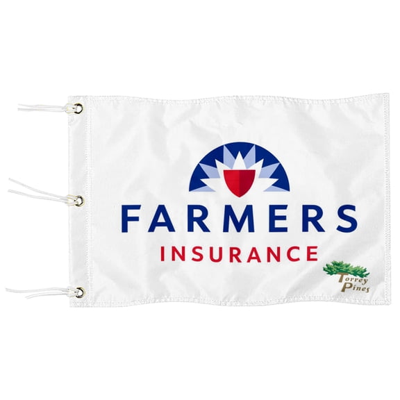 DianYu Farmers Insurance Open Golf Pin Flag Practic Putting Green Golf Flag For Backyard Garden Miniature Pin Flag with Three Brass Grommets 20x13Inch