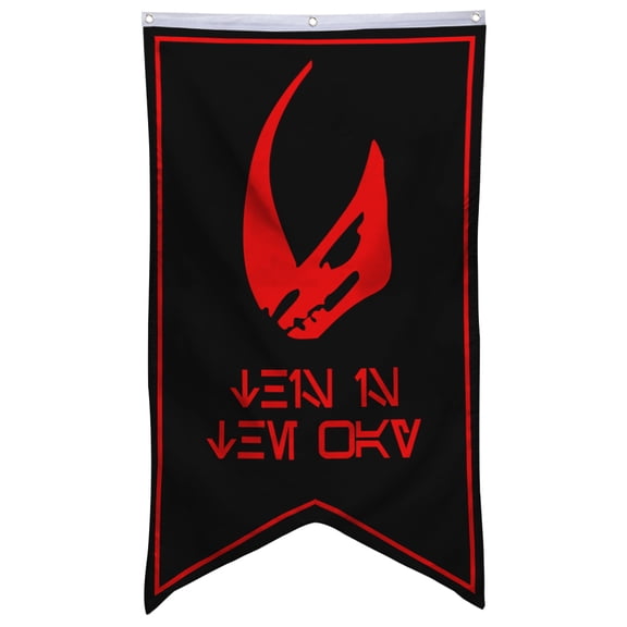 DianYu Mudhorn Signet Banner Flag Mandalorian banner Flag 30x50 Inch Man Cave Home Office Bed Room Decor Black