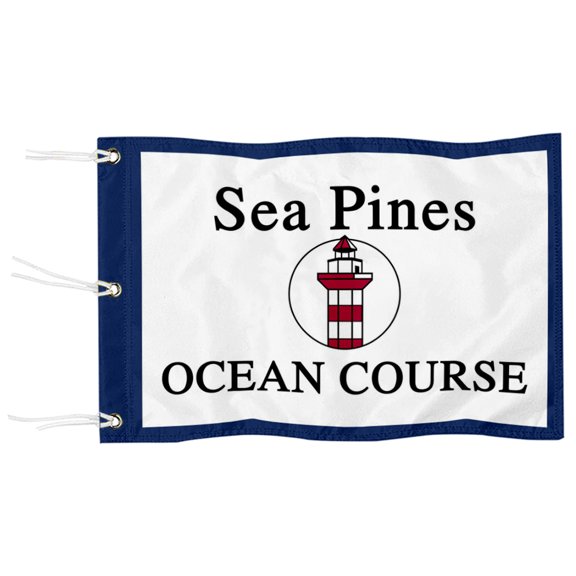 DianYu Sea Pines Ocean Course Golf Pin Flag Practic Putting Green Golf Flag For Backyard Miniature Pin Flag with Three Brass Grommets 20x13Inch