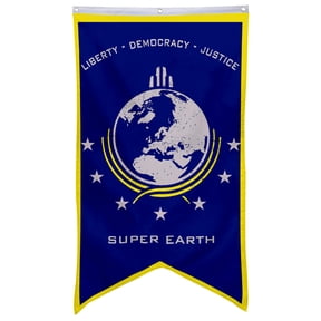 DianYu Super Earth Pennant Flag Banner Game Room banner Flag 30x50 Inch Man Cave Home Office Bed Room Decor Blue