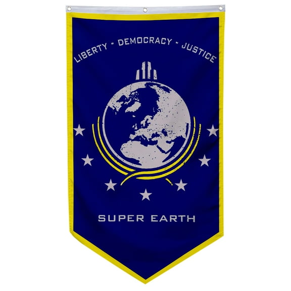 DianYu Super Earth Pennant Flag Game Blue banner Flag 30x50 Inch Man Cave Home Office Bed Room Decor