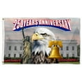 thumbnail image 1 of DianYu US 250 years ANNIVERSARY White House Flag Banner Outdoor Indoor Decoration Flag Double Stitched Polyester with Brass Grommets 3x5Feet Red/white/blue, 1 of 6