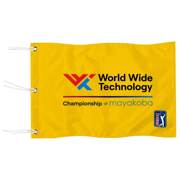 DianYu World Wide Technology Championship Golf Pin Flag Practic Putting Green Golf Flag For Backyard Miniature Pin Flag with Three Brass Grommets 20x13Inch