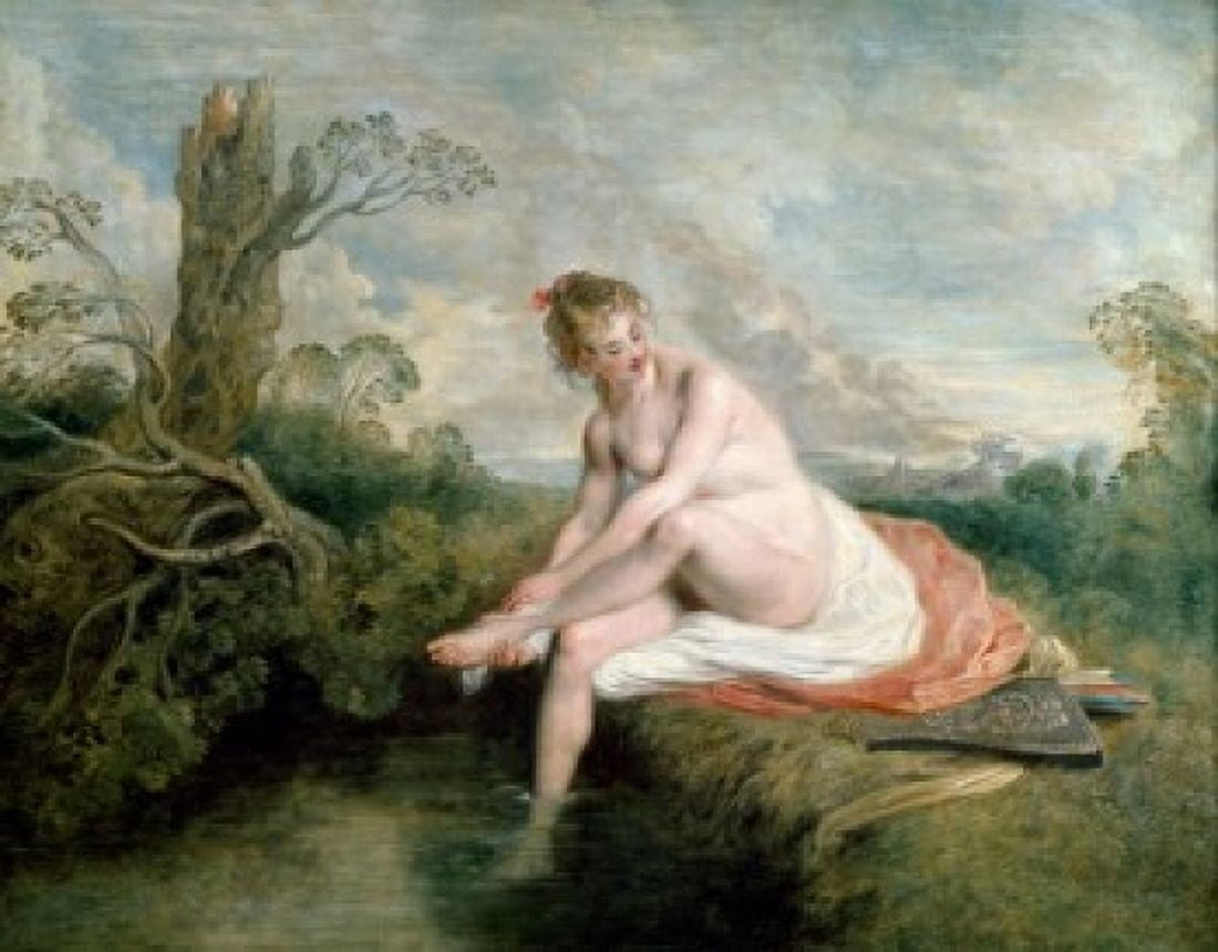 Diana Bathing by Jean Antoine Watteau 18th Century (1684-1721) France Paris Musee du Louvre Canvas Art - Jean Antoine Watteau (18 x 24)