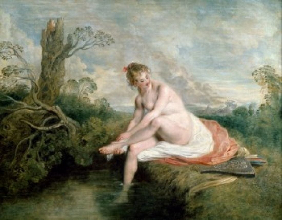 Diana Bathing by Jean Antoine Watteau 18th Century (1684-1721) France Paris Musee du Louvre Canvas Art - Jean Antoine Watteau (24 x 36)