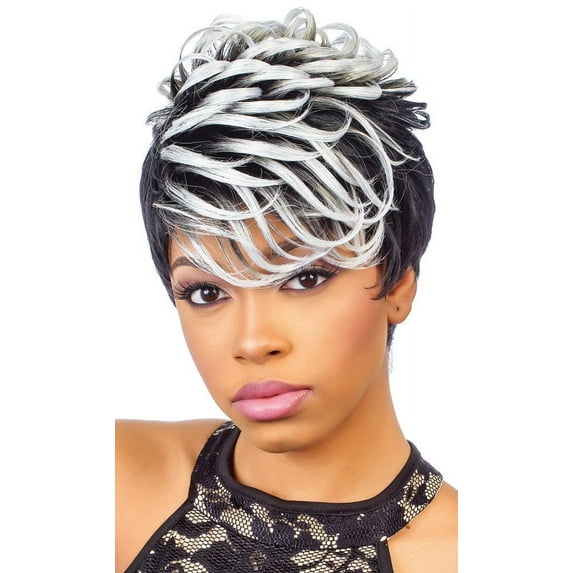 Diana Bohemian Wig Synthetic 100% Futura Short Boycut Pixie Style - VERSACE (TT1B/SNOW)