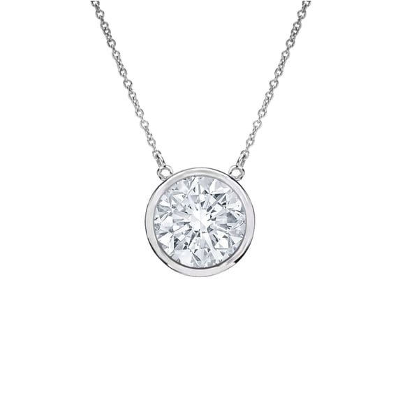 Diana M 14 Kt White Gold Diamond Pendant With One 0.20 Cts Tw Round Diamond