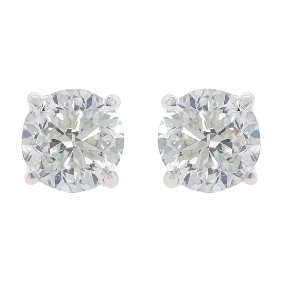 Diana M 14 Kt White Gold Diamond Studs 10.35 Cts Total 2 Stones Clarity Enhanced