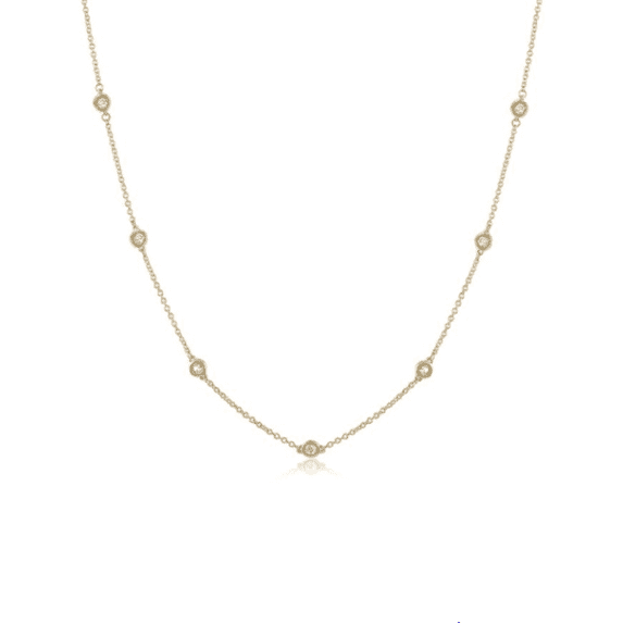 Diana M 14 Kt Yellow Gold Diamonds-by-The-Yard Necklace Featuring 0.70 Ct Diamonds