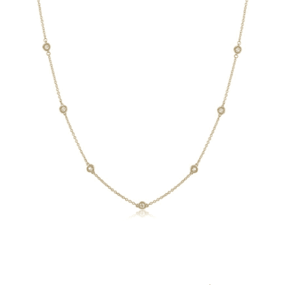Diana M 14 Kt Yellow Gold Diamonds-by-The-Yard Necklace Featuring 0.70 Ct Diamonds