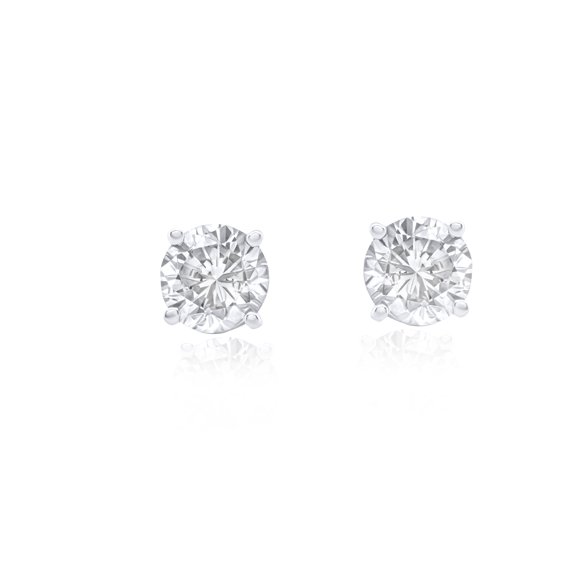Diana M 14Kt White Gold Diamond Stud Earrings Containing 1.00 Cts Tw