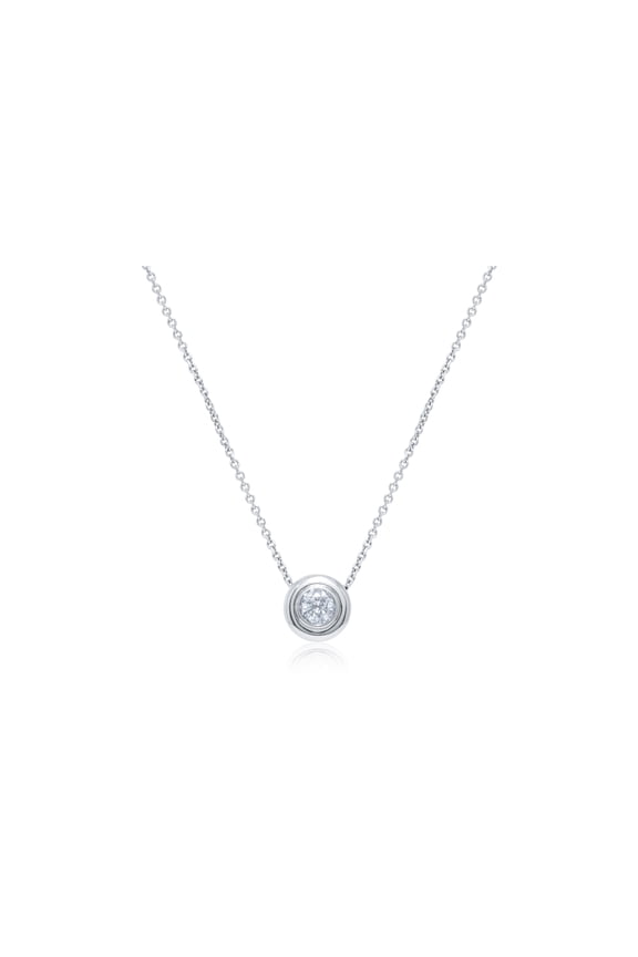14Kt White Gold Solitaire Bezel Set Round Diamond Containing 1.15 Cts Tw
