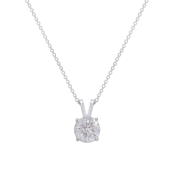 Diana M 14 Kt White Gold Solitaire 1.53 Cts Diamond Pendant