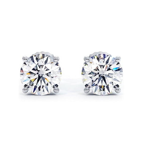 Diana M 14Kt White Gold Stud Earrings Featuring 10.08 Ct. T.W. Lab Grown Round Diamonds