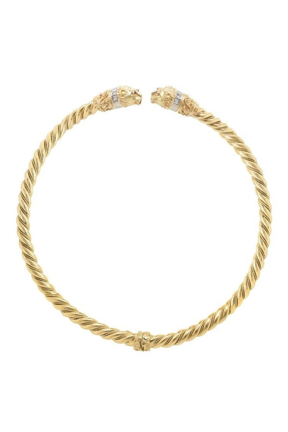 18 Karat Yellow Gold Skull Diamond Head Choker Necklace
