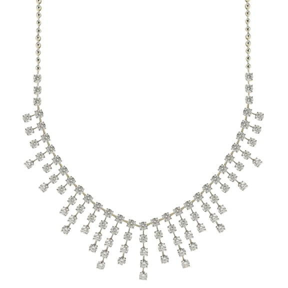 Diana M 18 Kt White Gold Fashion Necklace Featuring 15.84 Cts of Round Diamonds