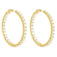 thumbnail image 1 of Diana M 18 Kt Yellow Gold, 1.75" Inside-Out Hoop Earrings Adorned With 10.30 Cts Tw Of Round Diamonds (54 Stones), 1 of 1